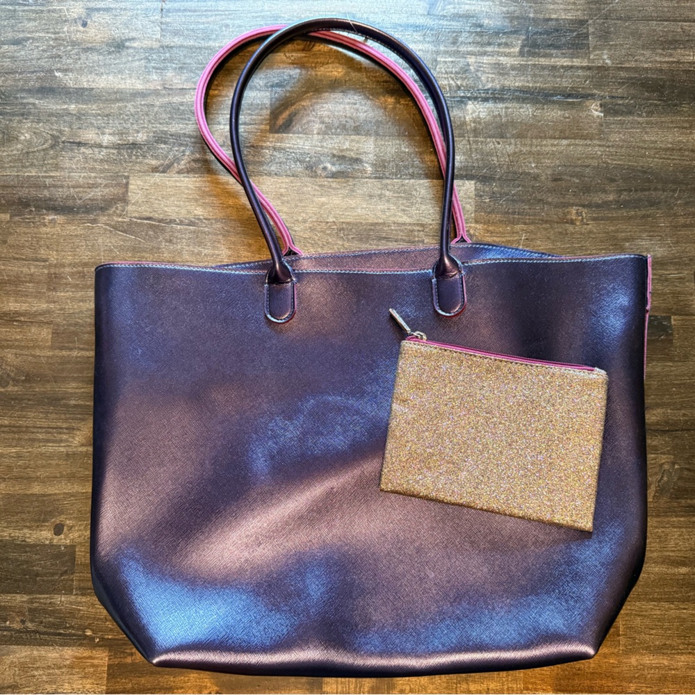 Bath & Body Works Purple Tote with Pink Handles